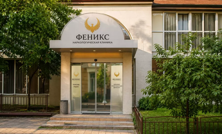 Вход в наркологическую клинику «Феникс» в Ужуре